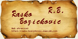 Raško Božičković vizit kartica